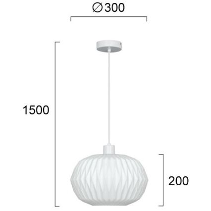 Lampada a sospensione su cavo CARSON 1xE27/40W/230V bianca