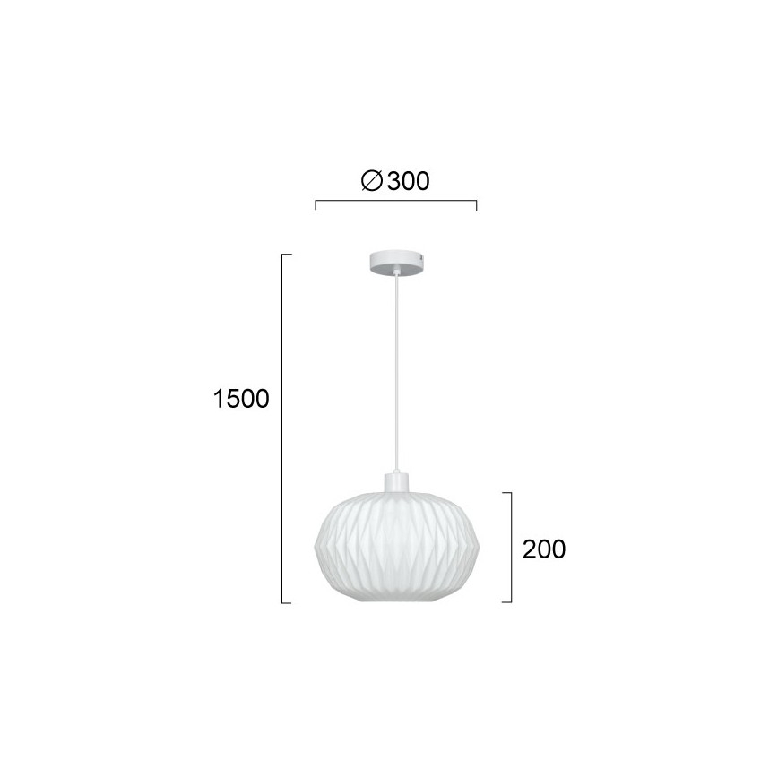 Lampada a sospensione su cavo CARSON 1xE27/40W/230V bianca