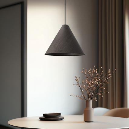 Lampada a sospensione su cavo CONO 1xE27/40W/230V, finitura in impiallacciatura di ebano