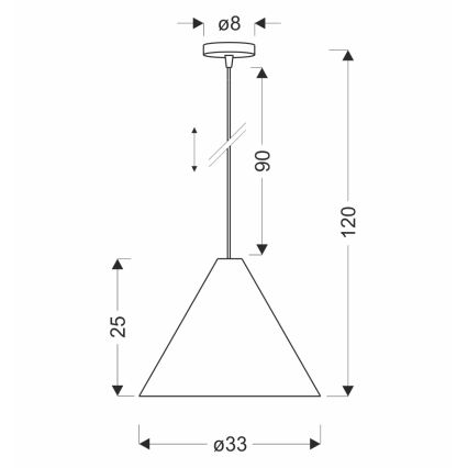 Lampada a sospensione su cavo CONO 1xE27/40W/230V, finitura in impiallacciatura di ebano