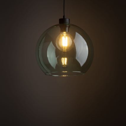 Lampada a sospensione su cavo CUBUS 1xE27/15W/230V nero/verde fumé