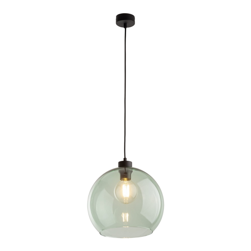 Lampada a sospensione su cavo CUBUS 1xE27/15W/230V nero/verde fumé