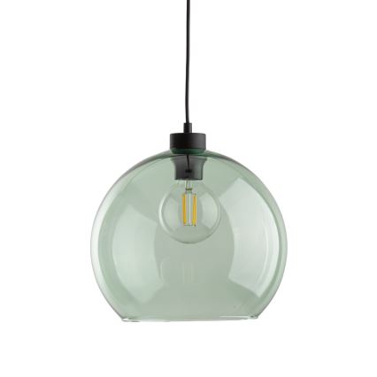 Lampada a sospensione su cavo CUBUS 1xE27/15W/230V nero/verde fumé