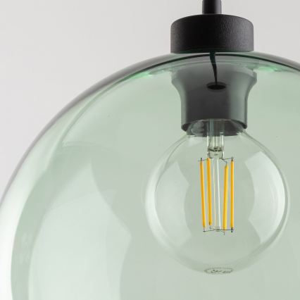 Lampada a sospensione su cavo CUBUS 1xE27/15W/230V nero/verde fumé