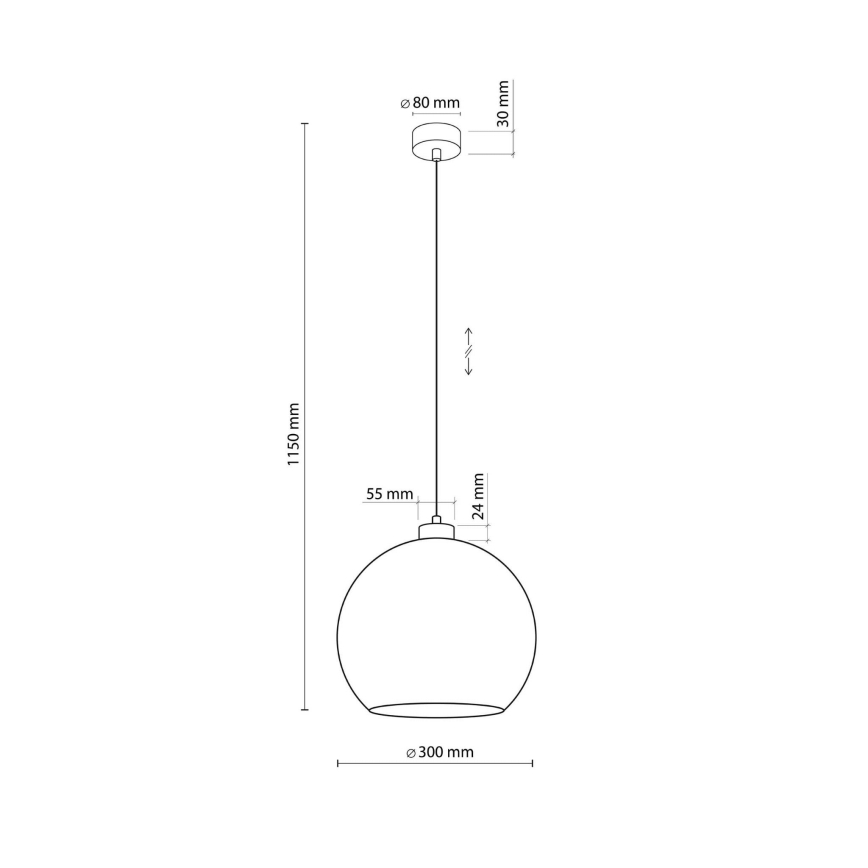 Lampada a sospensione su cavo CUBUS 1xE27/15W/230V nero/verde fumé
