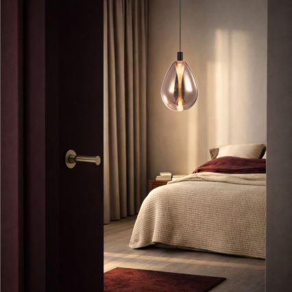 Lampada a sospensione su cavo DENSO 1xGU10/10W/230V Ø 30 cm rame/nero