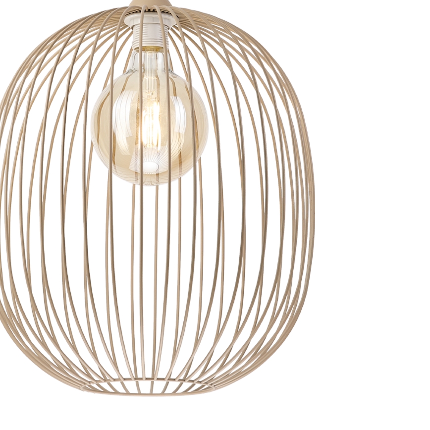 Lampada a sospensione su cavo DESTELLO 1xE27/15W/230V Ø 33 cm beige