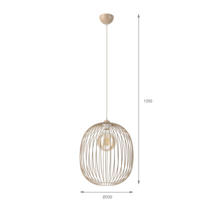 Lampada a sospensione su cavo DESTELLO 1xE27/15W/230V Ø 33 cm beige