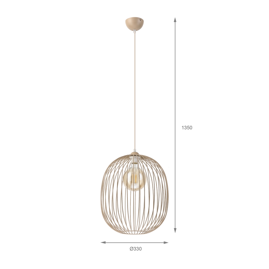 Lampada a sospensione su cavo DESTELLO 1xE27/15W/230V Ø 33 cm beige