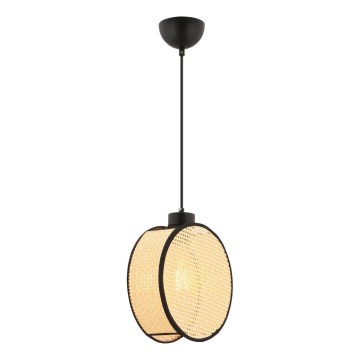 Lampada a sospensione su cavo DRUM 1xE27/60W/230V beige/nero