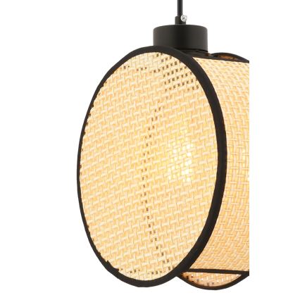 Lampada a sospensione su cavo DRUM 1xE27/60W/230V beige/nero