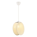 Lampada a sospensione su cavo DRUM 1xE27/60W/230V crema
