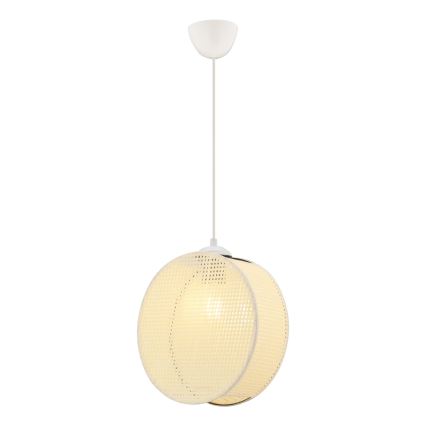 Lampada a sospensione su cavo DRUM 1xE27/60W/230V crema
