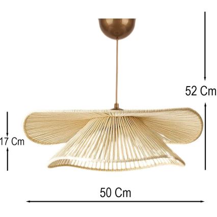 Lampada a sospensione su cavo DUVELA 1xE27/40W/230V beige