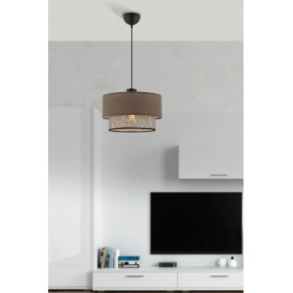 Lampada a sospensione su cavo ECHO 1xE27/60W/230V marrone/grigio