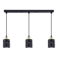 Lampada a sospensione su cavo ELEN 3xE27/35W/230V nero/oro