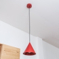 Lampada a sospensione su cavo ETNA 1xE27/15W/230V Ø 18,5 cm rossa