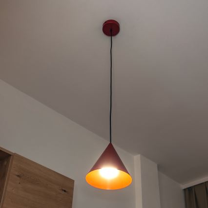 Lampada a sospensione su cavo ETNA 1xE27/15W/230V Ø 18,5 cm rossa