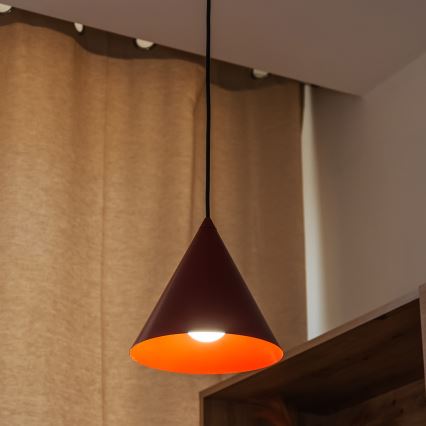 Lampada a sospensione su cavo ETNA 1xE27/15W/230V Ø 18,5 cm rossa
