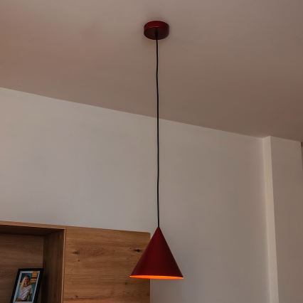 Lampada a sospensione su cavo ETNA 1xE27/15W/230V Ø 18,5 cm rossa