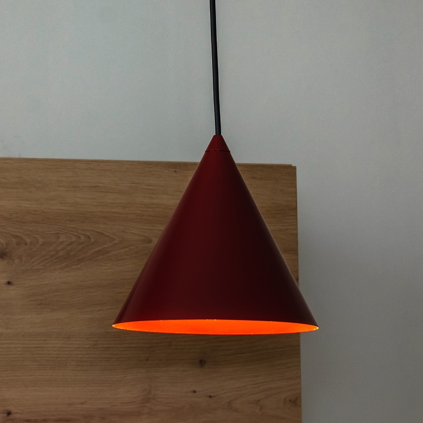 Lampada a sospensione su cavo ETNA 1xE27/15W/230V Ø 18,5 cm rossa