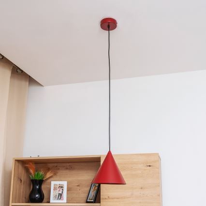 Lampada a sospensione su cavo ETNA 1xE27/15W/230V Ø 18,5 cm rossa