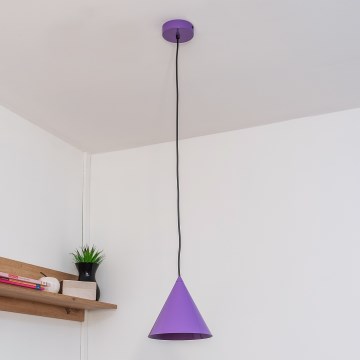 Lampada a sospensione su cavo ETNA 1xE27/15W/230V Ø 18,5 cm viola