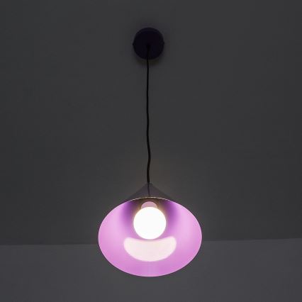 Lampada a sospensione su cavo ETNA 1xE27/15W/230V Ø 18,5 cm viola