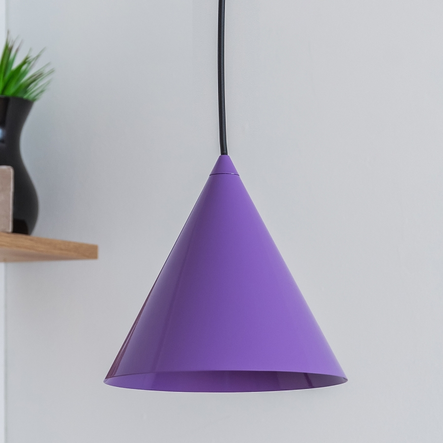 Lampada a sospensione su cavo ETNA 1xE27/15W/230V Ø 18,5 cm viola