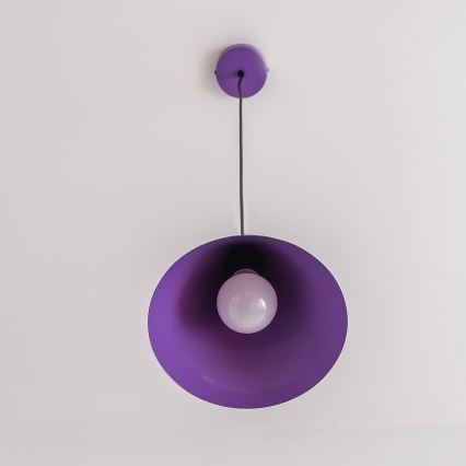 Lampada a sospensione su cavo ETNA 1xE27/15W/230V Ø 18,5 cm viola