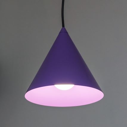 Lampada a sospensione su cavo ETNA 1xE27/15W/230V Ø 18,5 cm viola