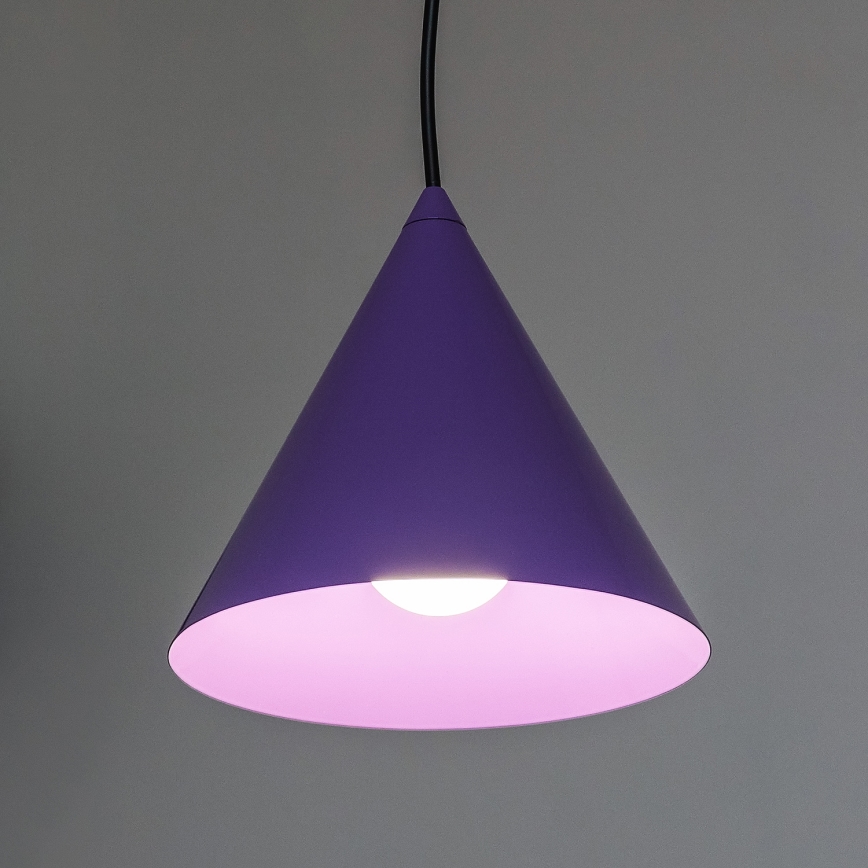 Lampada a sospensione su cavo ETNA 1xE27/15W/230V Ø 18,5 cm viola