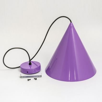 Lampada a sospensione su cavo ETNA 1xE27/15W/230V Ø 18,5 cm viola