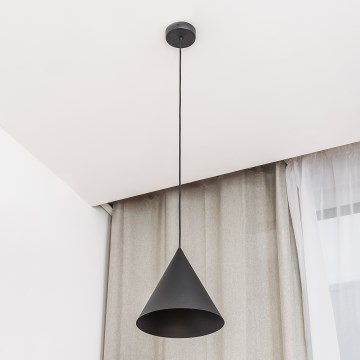 Lampada a sospensione su cavo ETNA 1xE27/15W/230V Ø 25 cm nera