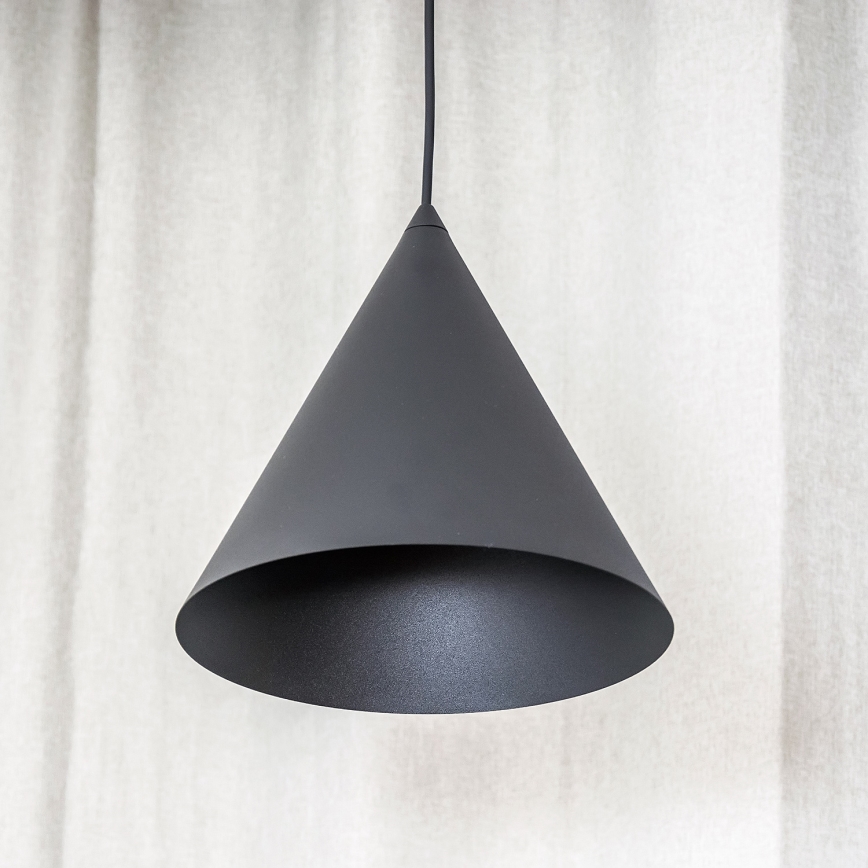 Lampada a sospensione su cavo ETNA 1xE27/15W/230V Ø 25 cm nera