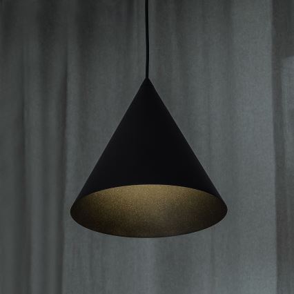 Lampada a sospensione su cavo ETNA 1xE27/15W/230V Ø 25 cm nera