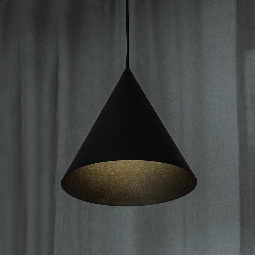 Lampada a sospensione su cavo ETNA 1xE27/15W/230V Ø 25 cm nera