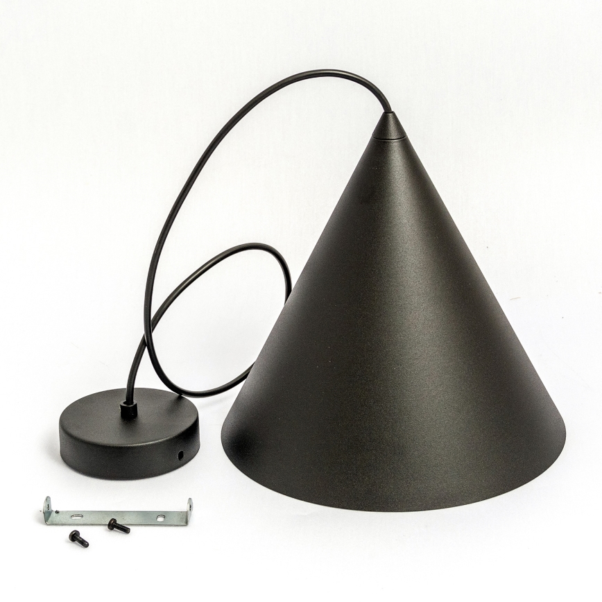 Lampada a sospensione su cavo ETNA 1xE27/15W/230V Ø 25 cm nera