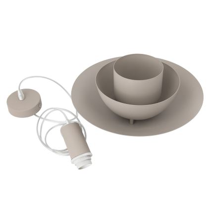 Lampada a sospensione su cavo FERRO 1xE27/15W/230V grigio