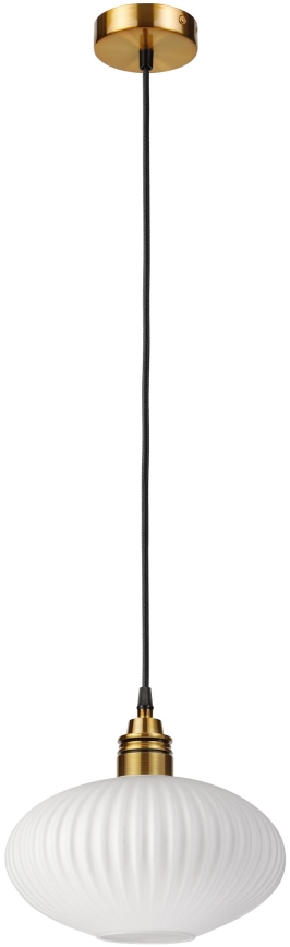 Lampada a sospensione su cavo HECTOR 1xE27/15W/230V bianco/ottone Ø 25 cm