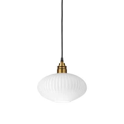 Lampada a sospensione su cavo HECTOR 1xE27/15W/230V bianco/ottone Ø 25 cm