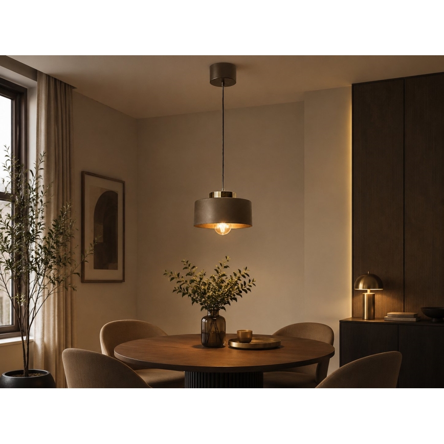 Lampada a sospensione su cavo IGNIA 1xE27/60W/230V marrone/oro