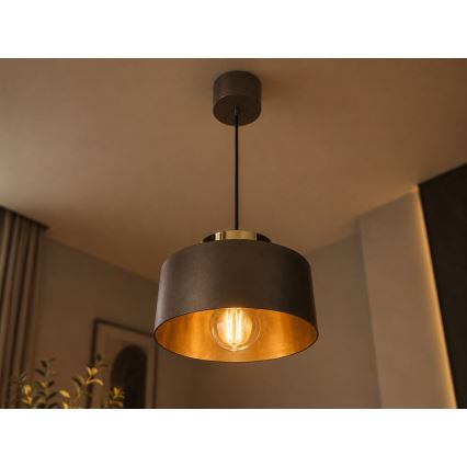 Lampada a sospensione su cavo IGNIA 1xE27/60W/230V marrone/oro