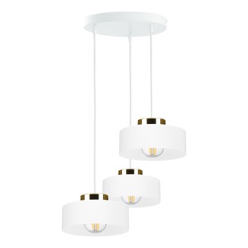 Lampada a sospensione su cavo IGNIA 3xE27/60W/230V bianco