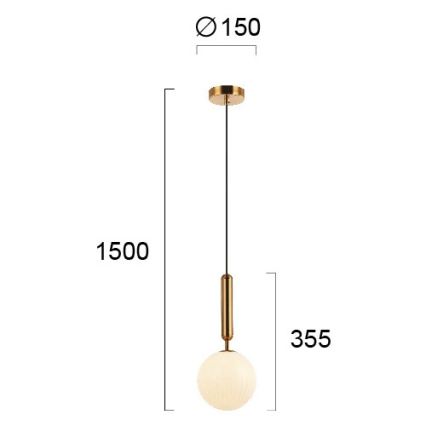 Lampada a sospensione su cavo JOLIN 1xG9/5W/230V, finitura oro