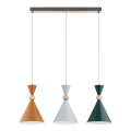 Lampada a sospensione su cavo KANDY 3xE27/15W/230V multicolore