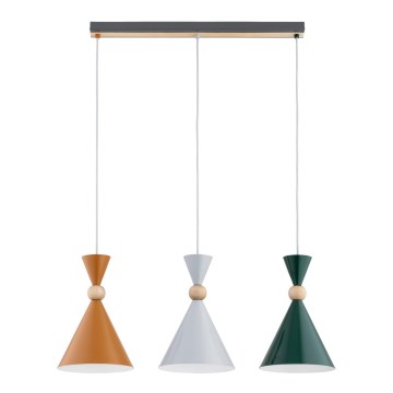 Lampada a sospensione su cavo KANDY 3xE27/15W/230V multicolore