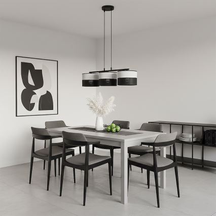 Lampada a sospensione su cavo KARBON 3xE27/15W/230V nero/grigio
