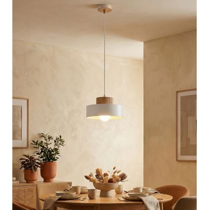 Lampada a sospensione su cavo KIVI 1xE27/15W/230V bianca