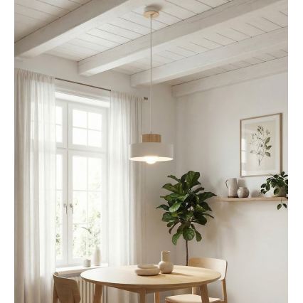 Lampada a sospensione su cavo KIVI 1xE27/15W/230V bianca